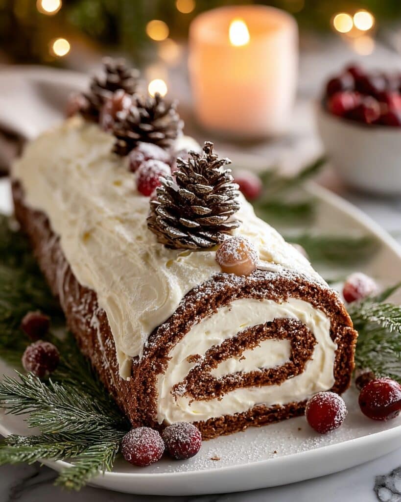 Decadent Gingerbread Yule Log Recipe