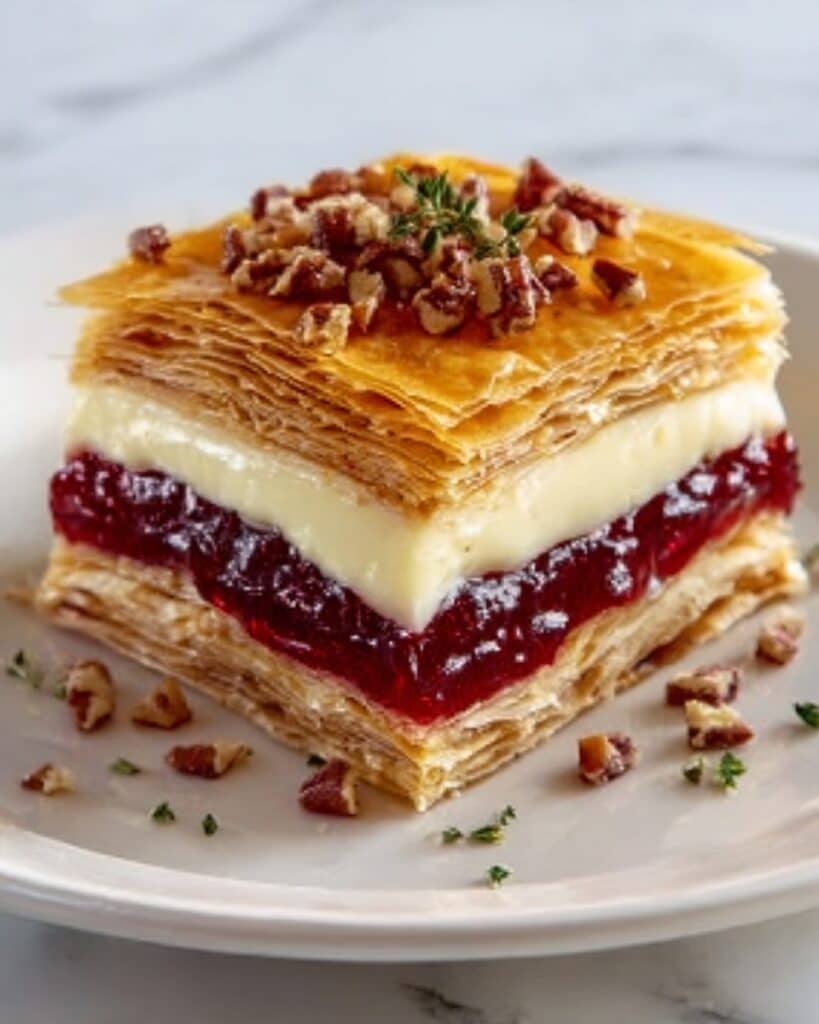 Brie & Cranberry Rotolo with Rosemary Honey Drizzle Recipe