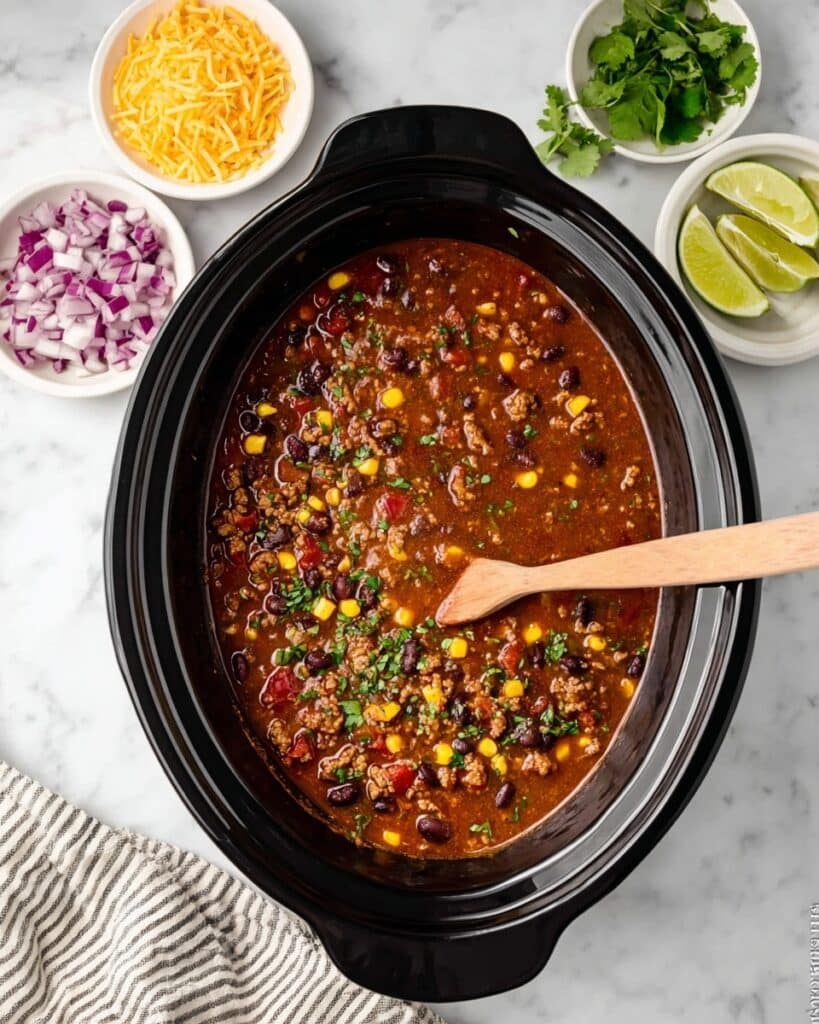 Easy Slow Cooker Taco Soup Recipe