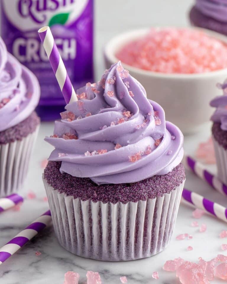 Grape Soda Cupcakes with Purple Frosting and Sparkling Sugar Recipe
