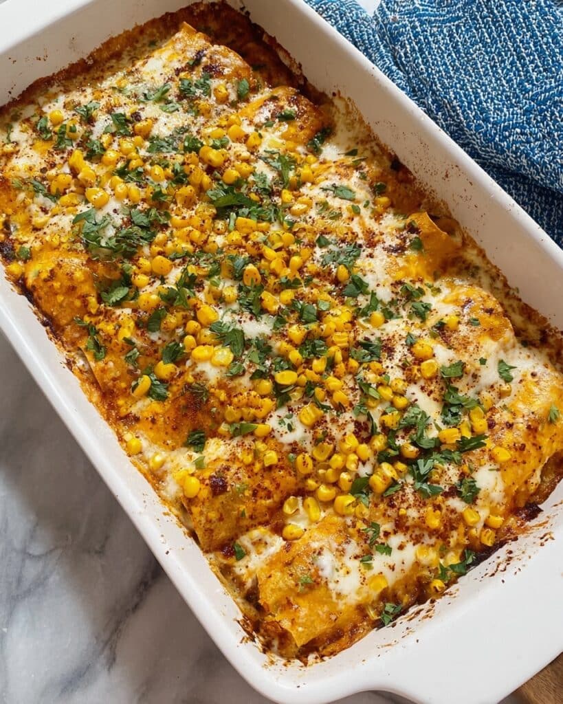 Street Corn Chicken Enchiladas Recipe