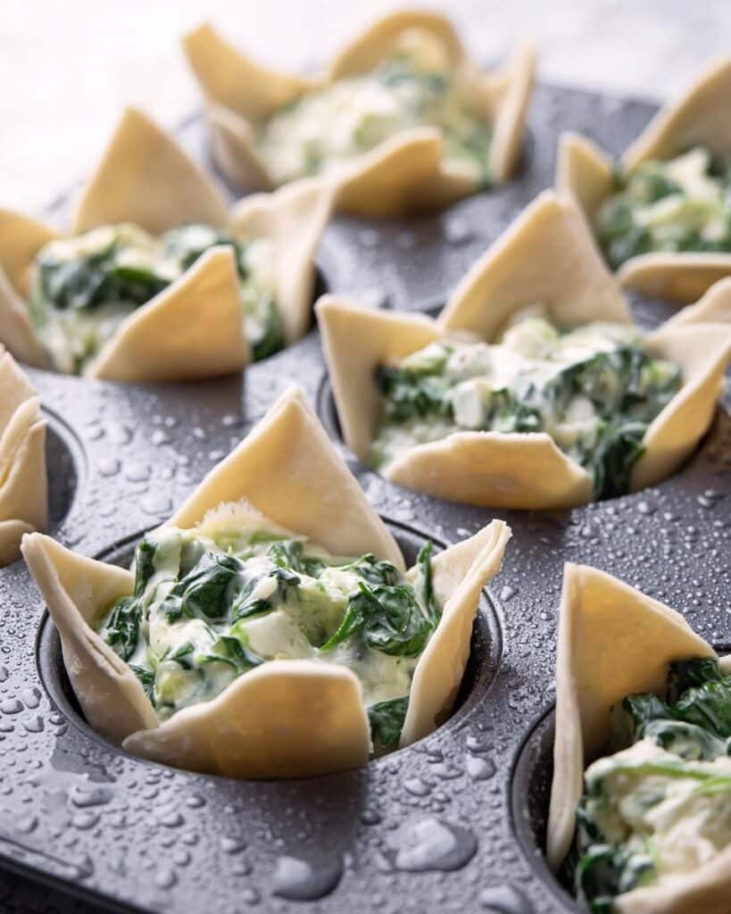 Spinach and Feta Puff Pastries with Bacon Recipe