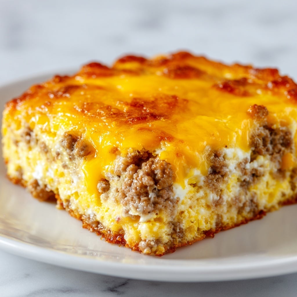 A rectangular glass baking dish filled with a cheesy casserole, showing a thick golden-brown top layer with bubbly, melted cheese covering the surface. The edges have darker browned spots, indicating a crispy texture, while the center appears creamy and slightly shiny. The dish is placed on a white marbled surface. photo taken with an iphone --ar 4:5 --v 7