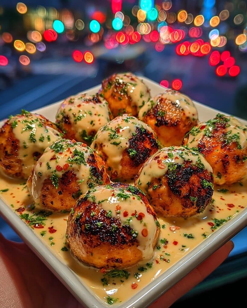 Sweet Chili Salmon Balls with Creamy Garlic Sauce Recipe