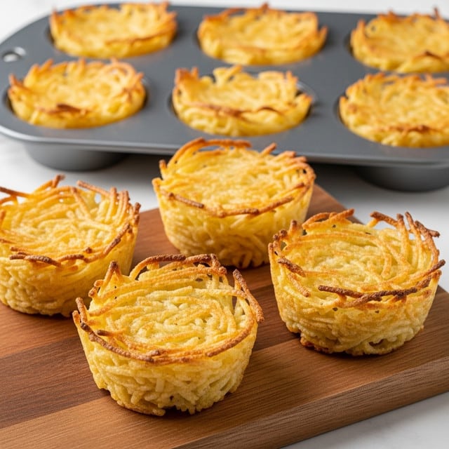 Baked Hash Brown Muffins with Parmesan and Green Onions Recipe