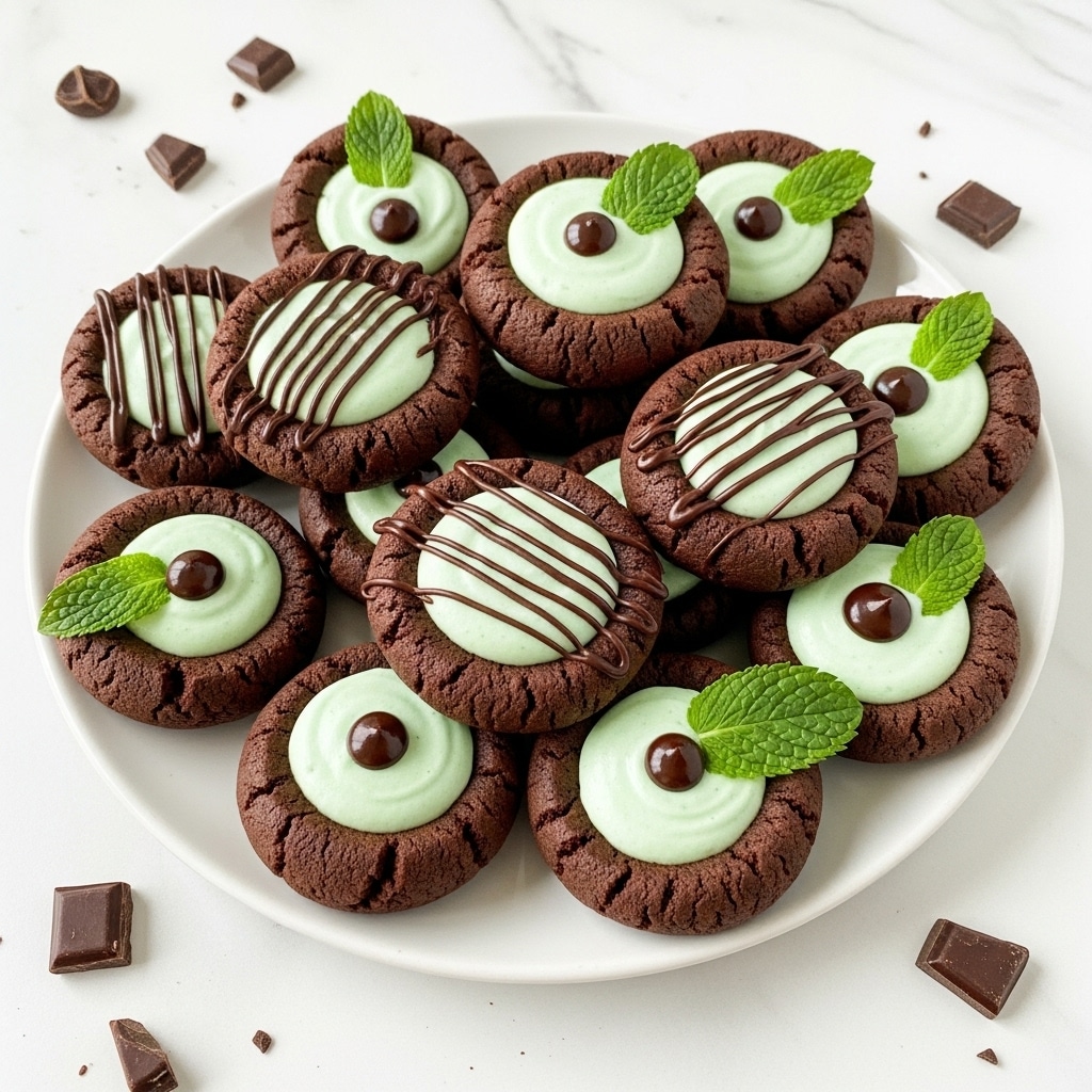 Chocolate Mint Thumbprint Cookies Recipe