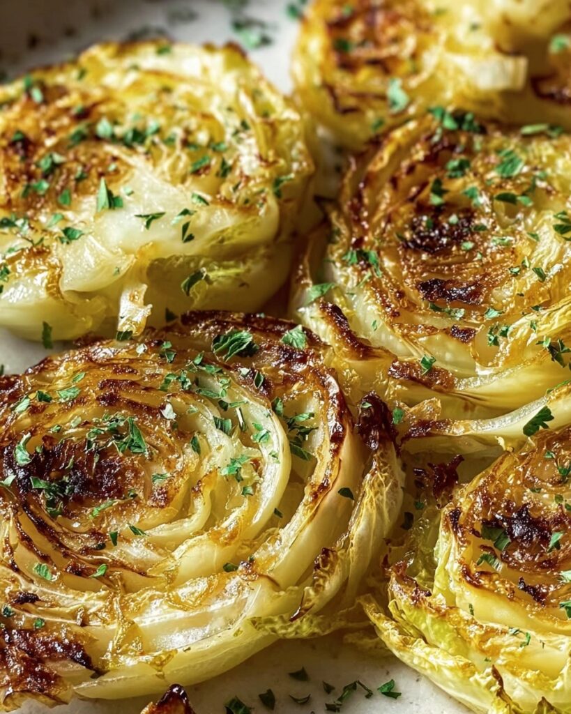 Garlic Butter Roasted Cabbage Slices Recipe