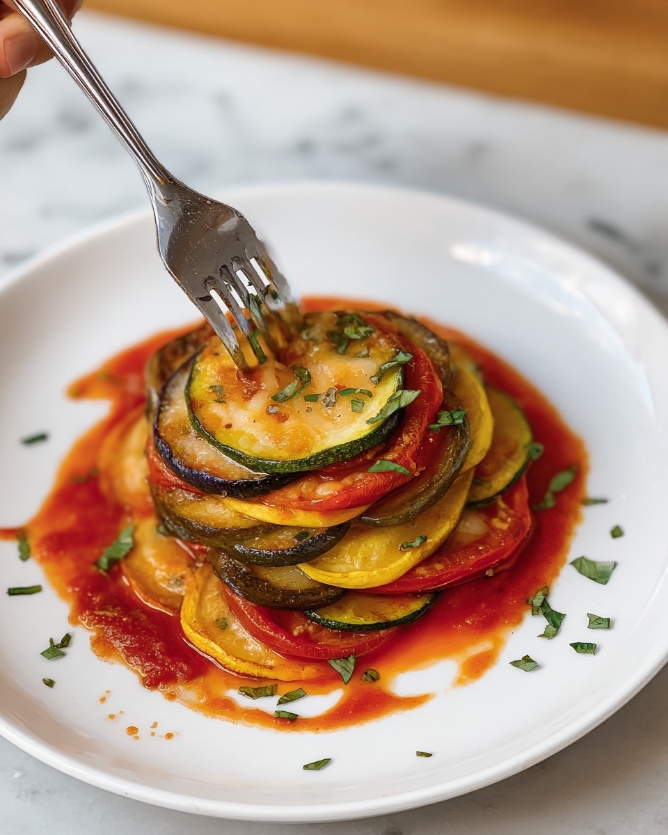 A dark baking tray lined with parchment paper holds a mix of fresh vegetables: red tomato slices are placed along the back edge, showing their juicy red and pink inner texture. In front are large, bright red bell pepper halves sprinkled with dried herbs and red pepper flakes, their shiny skins catching the light. At the front left corner are halved purple and white onions, their layers clearly visible, some showing a glossy wet surface with olive oil drizzled over. Next to the onions are large peeled garlic cloves and a halved garlic bulb, both coated lightly with oil and herbs, all set on a white marbled textured background. photo taken with an iphone --ar 4:5 --v 7