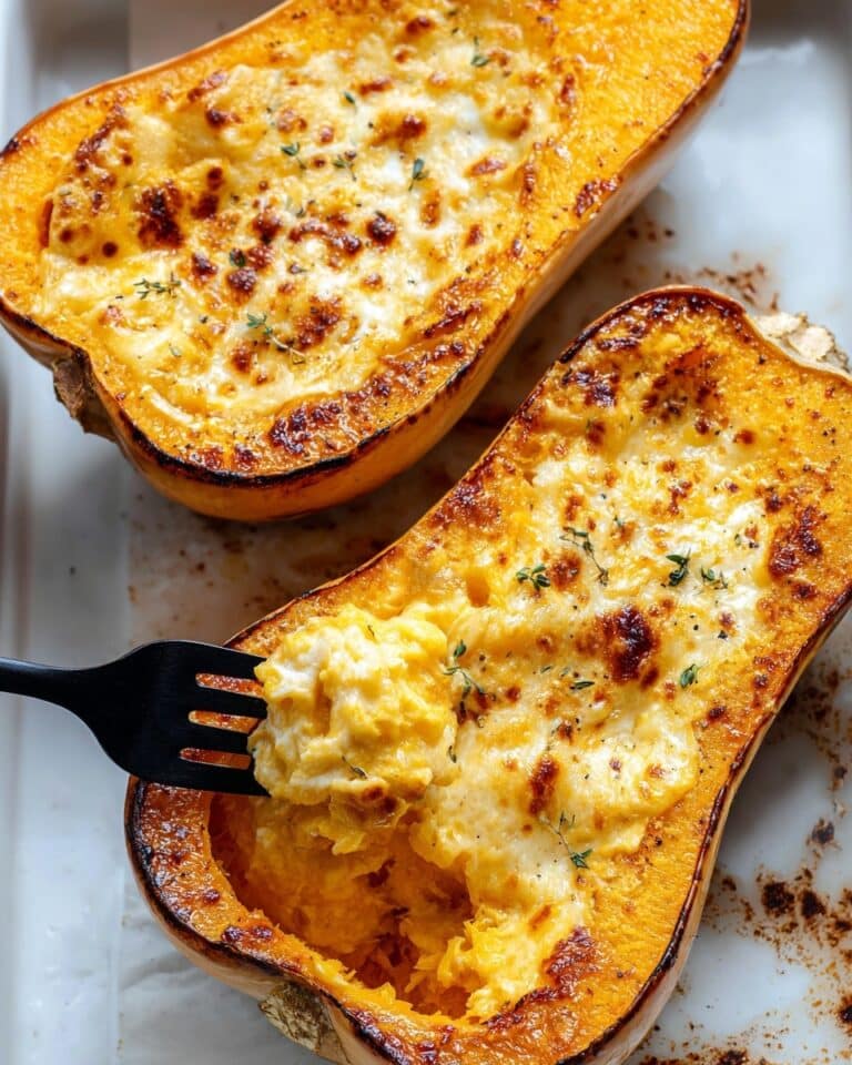 Twice Baked Butternut Squash with Greek Yogurt and Parmesan Recipe