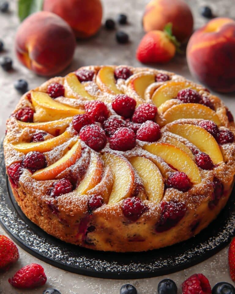 Raspberry Peach Cake Recipe