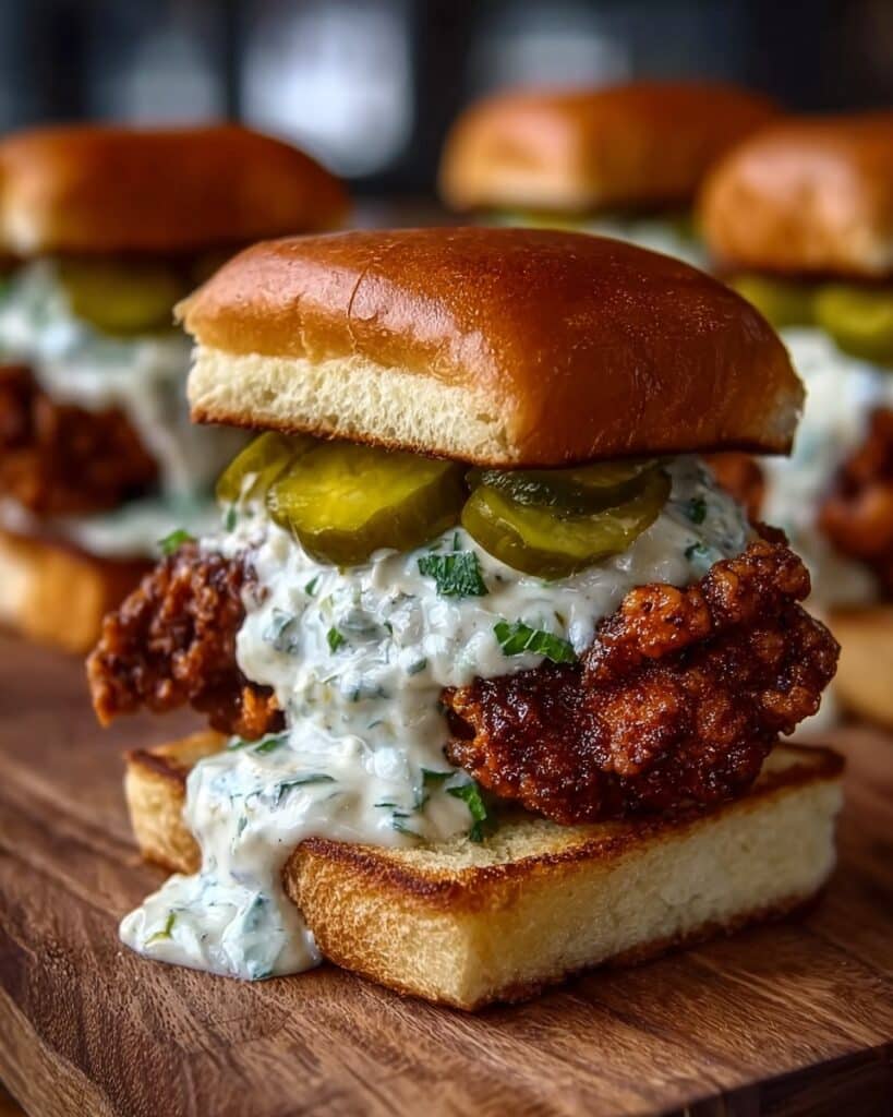 Nashville Hot Chicken Sliders with Dill Pickle Aioli Recipe