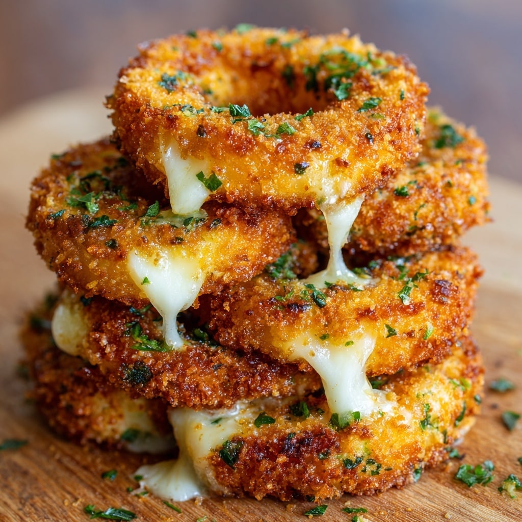 Cheesy Stuffed Mozzarella Onion Rings Recipe