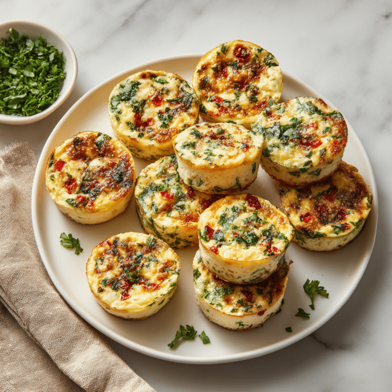 Egg White Bites with Feta, Roasted Red Pepper, and Spinach Recipe