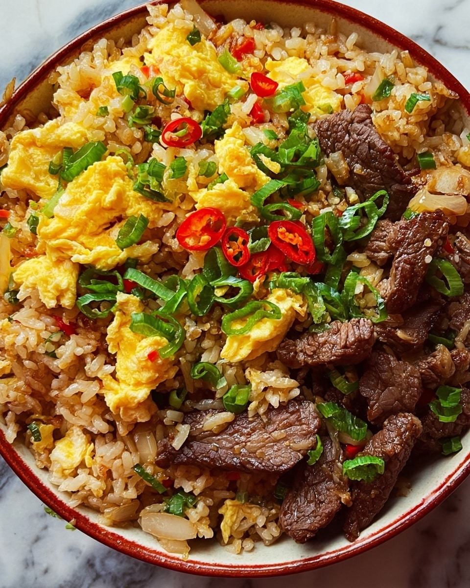 Onion Beef Fried Rice Recipe