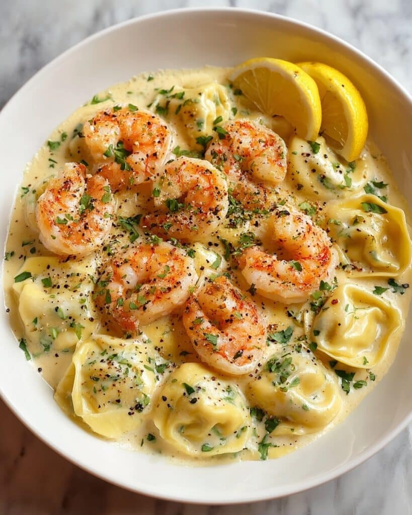 Shrimp Tortellini in Lemon Garlic Cream Sauce Recipe