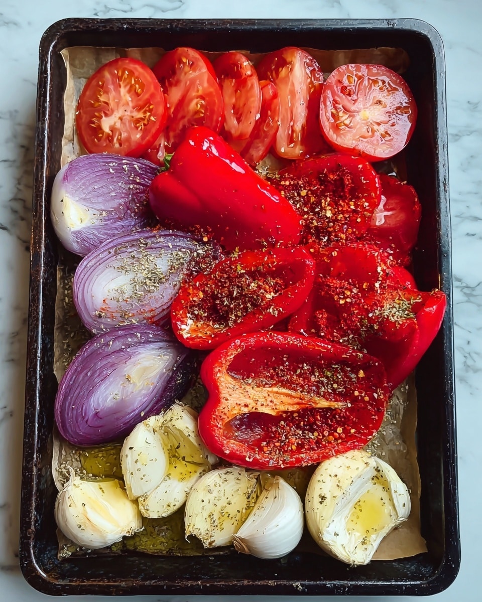 A white plate holds a layered ratatouille with circular slices of yellow zucchini, green zucchini, and red tomatoes arranged in a flower shape with about three layers visible. The vegetables have a soft, cooked texture with melted cheese on top, and small green herbs are scattered on them. Around the edge of the plate is a ring of red tomato sauce with some drops of sauce and a few herbs dotted near the sauce. A fork is piercing the top vegetable slice, held by a woman's hand out of the frame. The plate sits on a white marbled surface. photo taken with an iphone --ar 4:5 --v 7