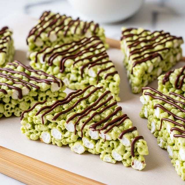 Pistachio Rice Krispie Treats with Dark Chocolate Recipe
