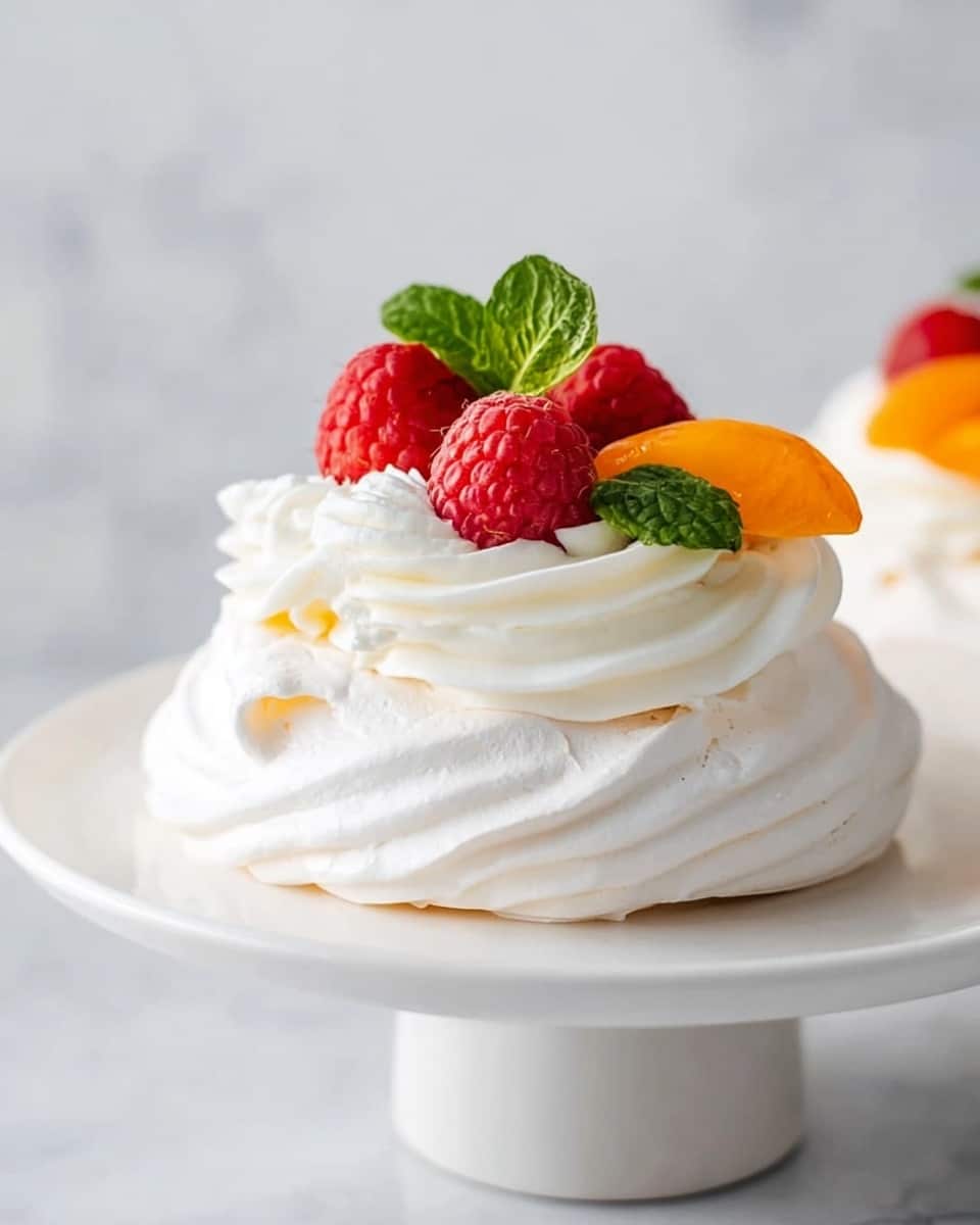 Mini Pavlova Dessert with Fresh Fruit and Whipped Cream Recipe