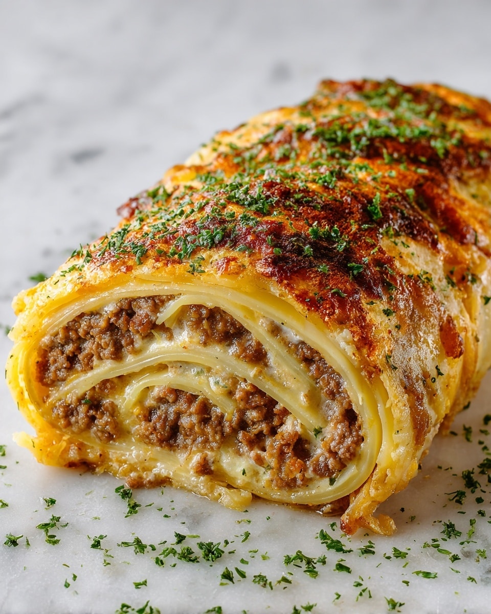 Cheesy Beef and Potato Stuffed Roll Recipe