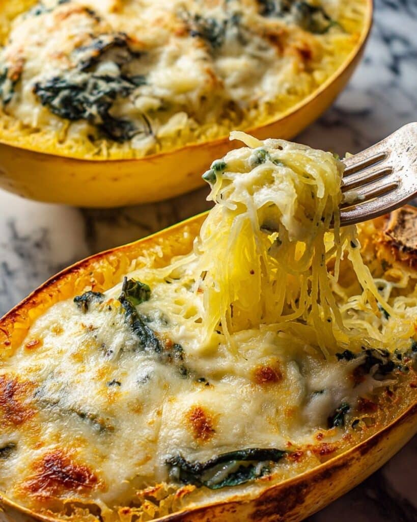 Artichoke Stuffed Spaghetti Squash Recipe