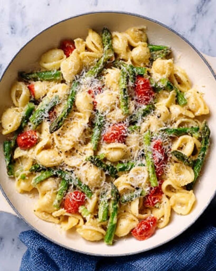 Pesto Tortellini and Asparagus Skillet Recipe