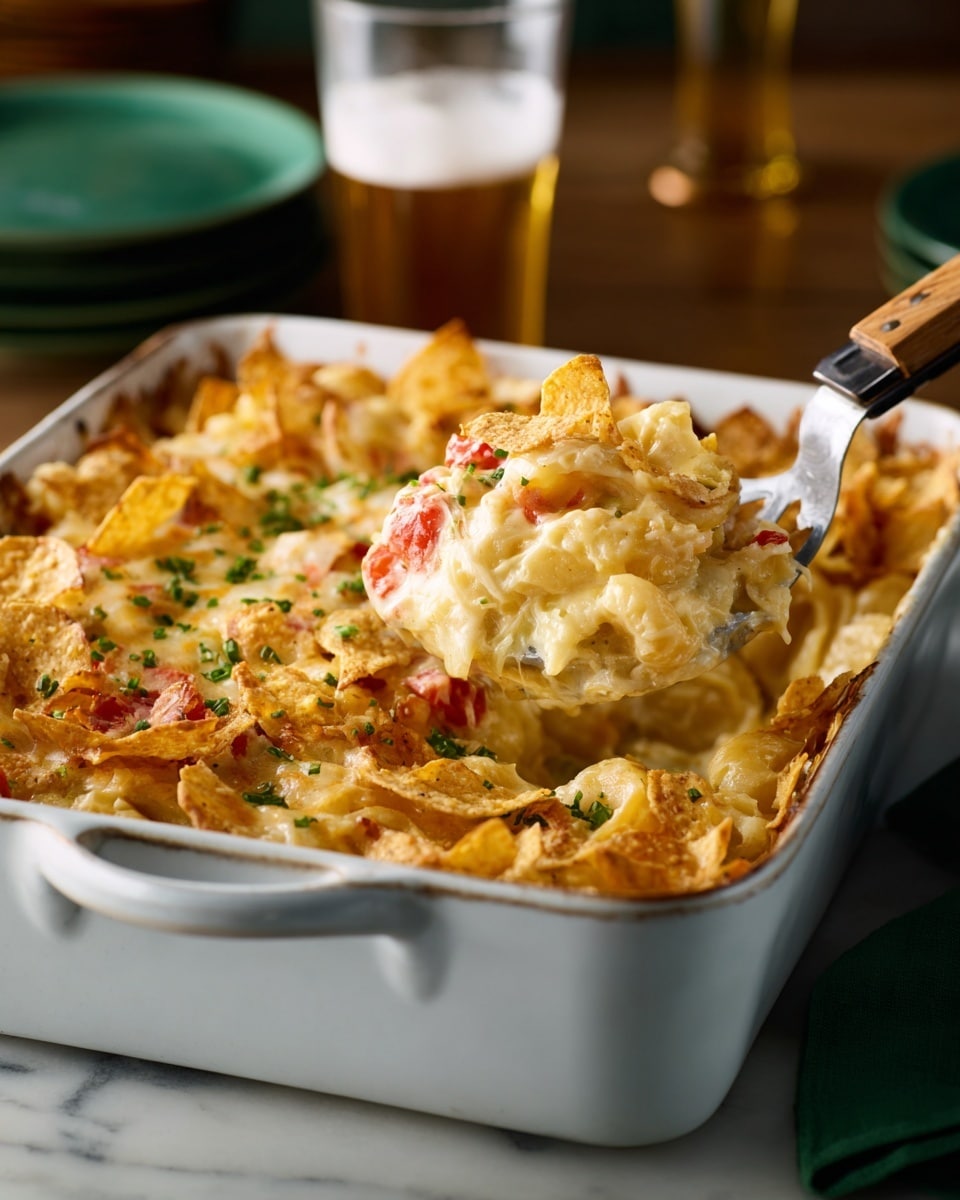 Queso Mac and Cheese with Tortilla Chips and Green Chiles Recipe