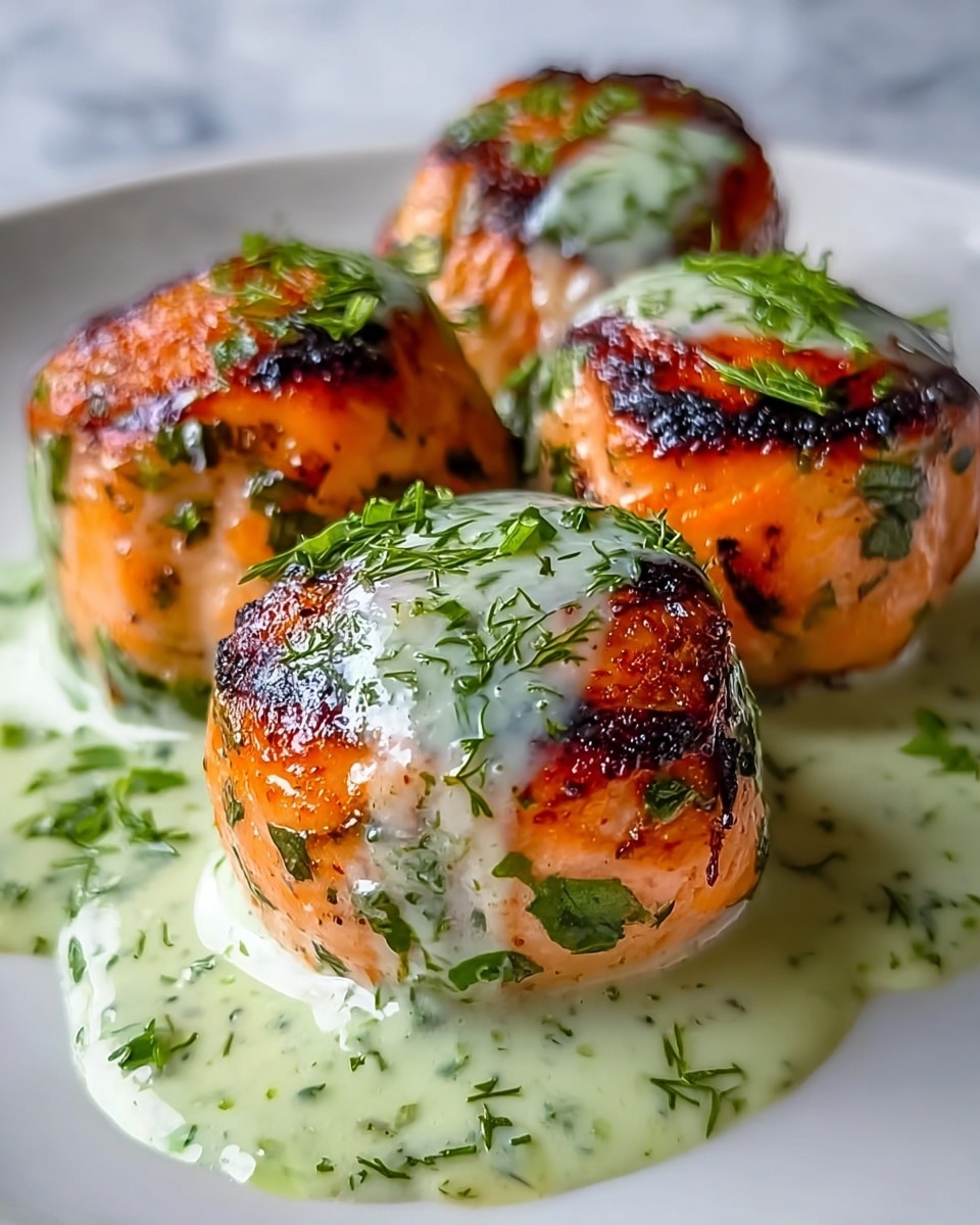 Salmon Balls with Creamy Avocado Cilantro Sauce Recipe