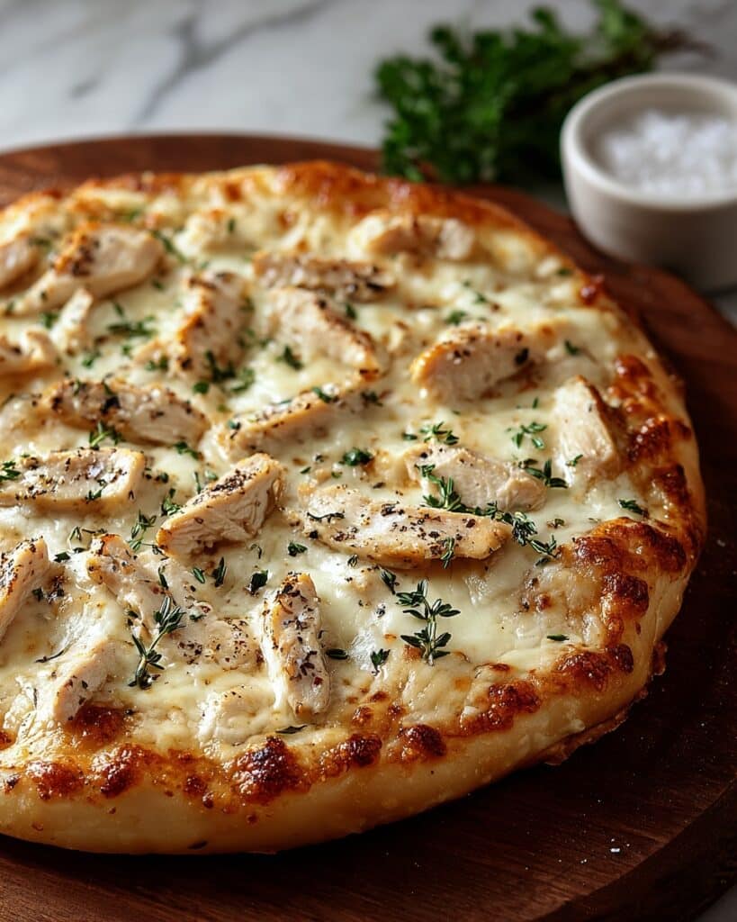 Roasted Garlic White Chicken Pizza Recipe