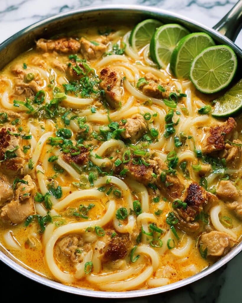 Thai-Inspired Coconut Red Curry Chicken Udon Recipe