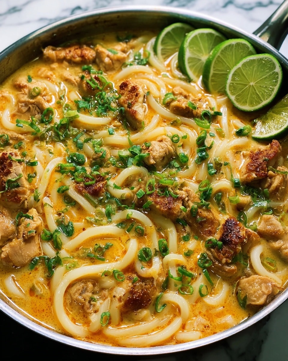 Thai-Inspired Coconut Red Curry Chicken Udon Recipe